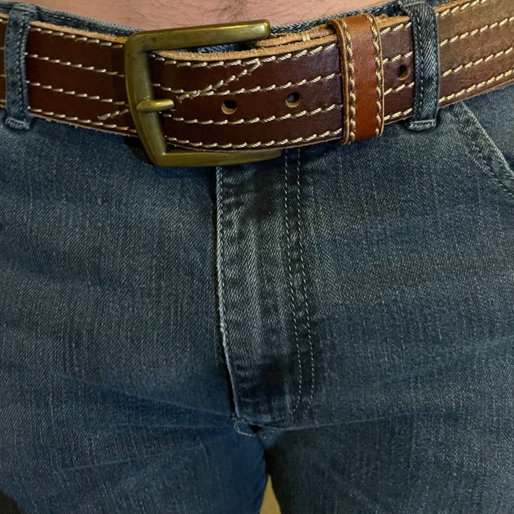 Leather belt fits size 34 waist